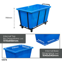 Plastic Bin Trolleys - Blue 
