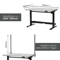 Electric Height-Adjustable Workbenches (1200x750mm)