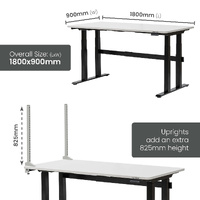 Electric Height-Adjustable Workbenches with Side Panel Kit (1800x900mm)