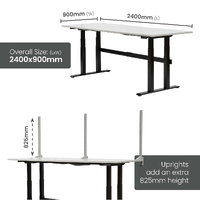 Electric Height-Adjustable Workbenches (2400x900mm)