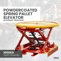 Powder Coated Spring Pallet Elevator with Pallet Truck Base