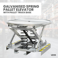 Galvanised Spring Pallet Elevator with Pallet Truck Base