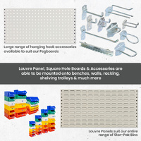 Wall Mounted Louvre Panel & Square Hole Boards & Accessories
