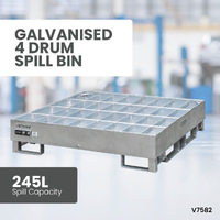 Galvanised Rackable Bunded Pallet - 4 Drum