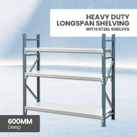 Heavy Duty Steel Longspan Shelving (600mm Deep)
