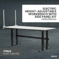 Electric Height-Adjustable Workbenches with Side Panel Kit (2400x900mm)