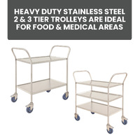 Heavy Duty Fully Welded Stainless Steel Tier Trolley