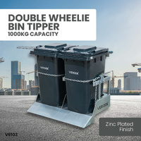 Double Wheelie Bin Tipper Forklift Attachment