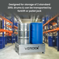 Galvanised 2 Drum Spill Bin