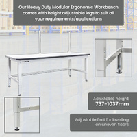 Ergonomic Industrial Packing Workbench (Half-Length Panel Starter Kit)