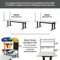 Electric Height-Adjustable Workbenches with Side Panel Kit (1800x900mm)