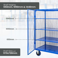 Light Duty Mesh Cage Trolley (With Steel Shelves)
