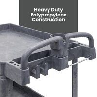 2 Tier Plastic Utility Cart (with Ergonomic Handle)