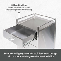 Single Stainless Steel Instrument Trolley (with 4 Drawers)