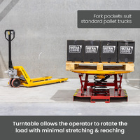 Powder Coated Spring Pallet Elevator with Pallet Truck Base