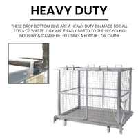 1500L Drop Bottom Bin (with mesh sides)