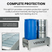 Galvanised 2 Drum Spill Bin