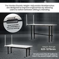 Electric Height-Adjustable Workbenches with Side Panel Kit (1800x900mm)