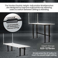 Electric Height-Adjustable Workbenches with Side Panel Kit (2400x900mm)