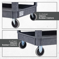 2 Tier Plastic Utility Cart (with Ergonomic Handle)