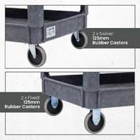 3 Tier Plastic Utility Cart (with Ergonomic Handle)