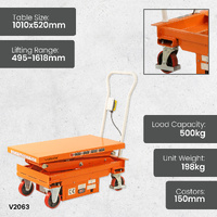 Electric Scissor Lift Trolleys 520x1010 (500kg capacity)