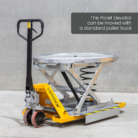 Galvanised Spring Pallet Elevator with Pallet Truck Base