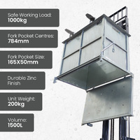 1500L Drop Bottom Bin (solid sides)