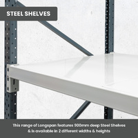 Heavy Duty Steel Longspan Shelving (900mm Deep)
