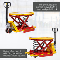 Powder Coated Spring Pallet Elevator with Pallet Truck Base