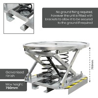 Galvanised Spring Pallet Elevator with Pallet Truck Base