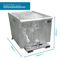 Forklift Tipping Bin - 1100L (with Release Mechanism) 