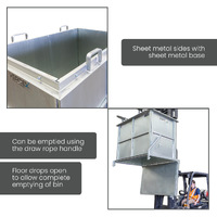 1500L Drop Bottom Bin (solid sides)