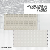 Wall Mounted Louvre Panel & Square Hole Boards & Accessories