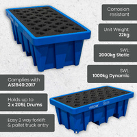 2 Drum Bunded Spill Pallet