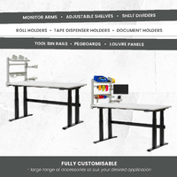 Electric Height-Adjustable Workbenches with Side Panel Kit (1800x900mm)