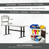 Electric Height-Adjustable Workbenches with Side Panel Kit (2400x900mm)