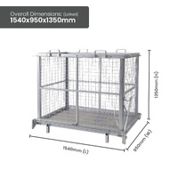 1500L Drop Bottom Bin (with mesh sides)