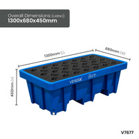 2 Drum Bunded Spill Pallet