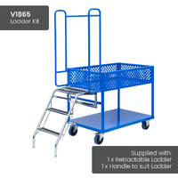 2 Tier Steel Half Height Single Basket Trolley