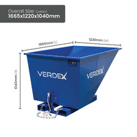 Forklift Rollover Tipping Bin - 1100L (with Release Mechanism)