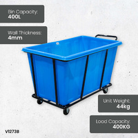 Plastic Bin Trolleys - Blue 