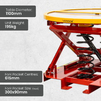 Powder Coated Spring Pallet Elevator with Pallet Truck Base