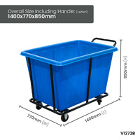 Plastic Bin Trolleys - Blue 