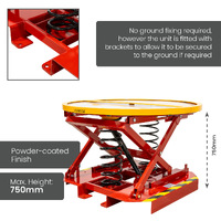 Powder Coated Spring Pallet Elevator with Pallet Truck Base