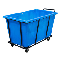 400L Plastic Bin Trolley - Blue (Includes Bin)