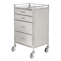 Stainless Steel Instrument Trolley (with 4 Half Drawers)