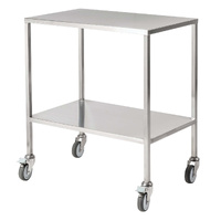 Single Stainless Steel Instrument Trolley (No rail on top)