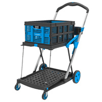 V-Cart Folding Plastic and Aluminum Trolley (includes 1 folding basket) 