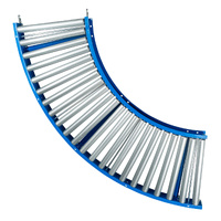 90 Deg Curve Conveyor with Steel Rollers - 600mm wide